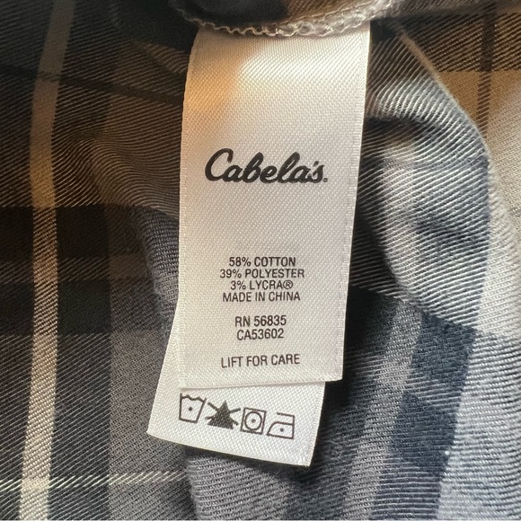 Cabela's Shirt Grey Plaid Tunic Pullover Woman’s Large Outdoors Casual Cotton - Picture 12 of 13